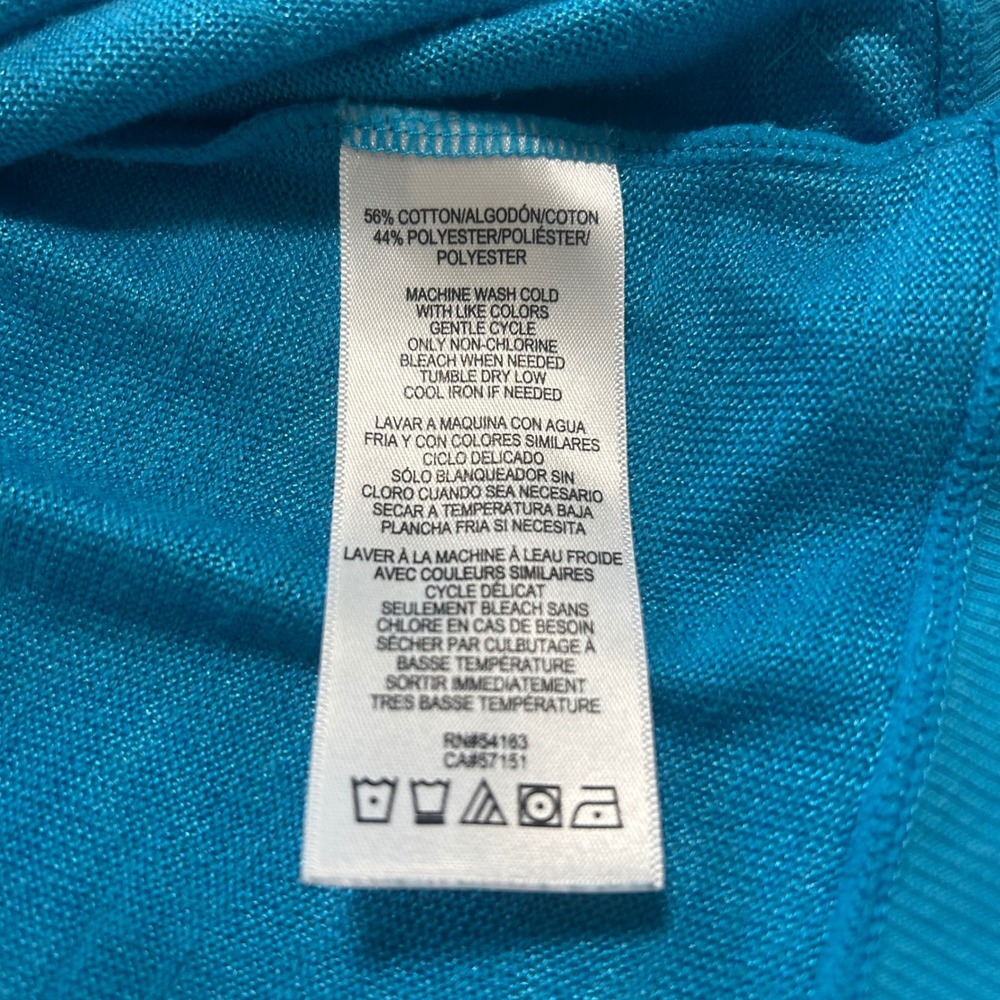 Calvin Klein Performance Womens XL Turquoise Blue V-Neck High-Low Top - Picture 7 of 8